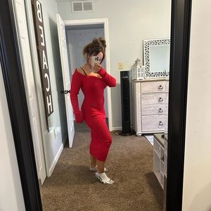 Red Long Sleeve Dress